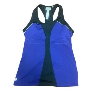 Athleta purple and black racer back tank size medium